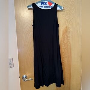 Black sleeveless Wool& dress size small long length, Camellia tank dress